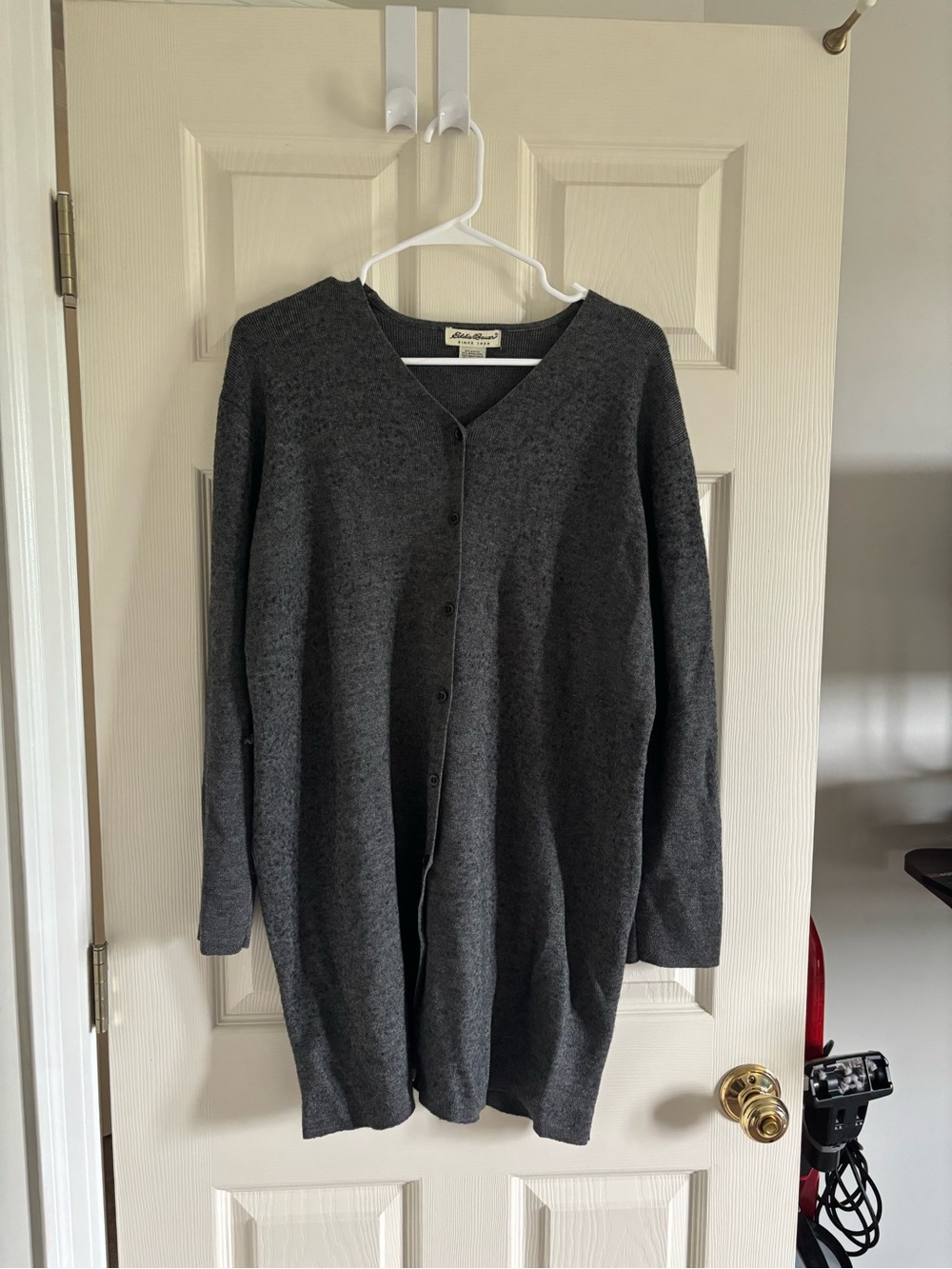 Eddie Bauer Heather Gray Vneck Sweater